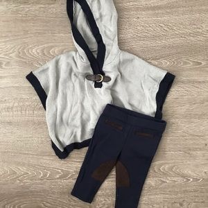 Janie and Jack matching set- poncho & riding pants